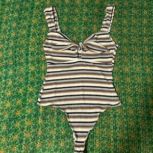 Striped Ribbed Bodysuit